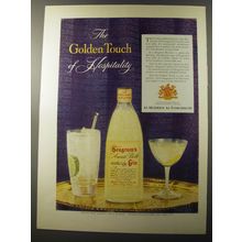 1953 Seagram's Gin Ad - The Golden Touch of hospitality