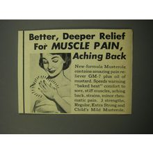 1957 Musterole Analgesic Rub Ad - Better, deeper relief for muscle pain