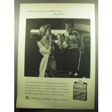 1957 Benson & Hedges Cigarettes Ad - Pleasures are ever in our hands or eyes.