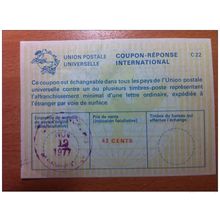USA Etats Unis 42 cents 12/11/1977 UPU COUPON-REPONSE INTERNATIONAL C22 C22