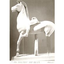 Athens Archaic Horse Statue Unicorn Vintage Greek Real Photo Postcard