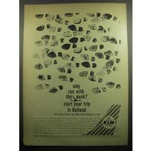 1960 KLM Airlines Ad - Why run with the pack? Start your trip in Holland