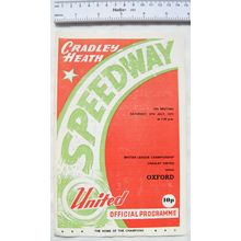 1974 Cradley Heath v Oxford Speedway Programme - 27th July