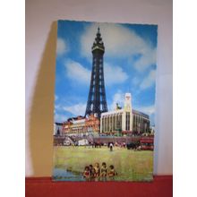 BLACKPOOL TOWER, LANCASHIRE used postcard by Bamforth black triangle 1969 pm =