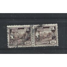 Burma.SG108 4a Elephant hauling log (Brown) Pair.Fine Used.Jul25a