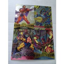 Marvel Metal Inaugural Edition - Uncut 4 Card Promo Sheet - 1995 - Foil Cards
