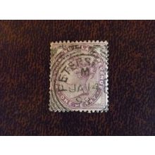 1881 GB Queen Victoria SG172 1d lilac fine used stamp Petersfield Dec 24 1899