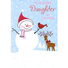 To a Sweet Daughter at Christmas -Juvenile - Christmas Greeting Card - 21004