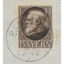 GER (BAVARIA) 1914 1m KING LUDWIG III' (PERFED) FINE USED (EBID64-443)