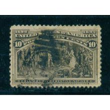 Used 237 10c Columbus Presenting Natives Almost Very Fine C0158