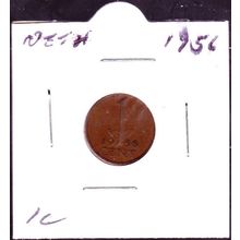 1956 Netherlands 1 Cent Coin