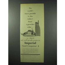 1959 Imperial Good Companion 4 Typewriter Ad