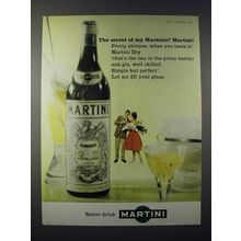1959 Martini & Rossie Vermouth Ad - The Secret of My Martinis?