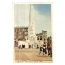 THE DAM MONUMENT, AMSTERDAM, HOLLAND unused vintage postcard #