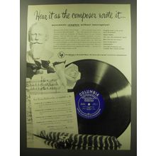 1949 Columbia Records Masterworks Ad - Hear it as the composer wrote it