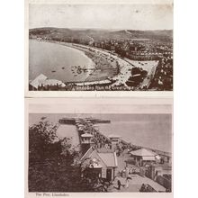 Llandudno Pier in Rain 1915 WW1 Postcard & Real Photo 2x Card s
