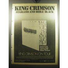 1974 King Crimson Starless and Bible Black Album Ad - King Crimson on Tour