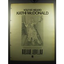 1974 Kathi McDonald Insane Asylum Album Ad - You've Heard Kathi McDonald
