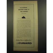 1956 Cunard Cruise Ad - Aladdin never had it so good