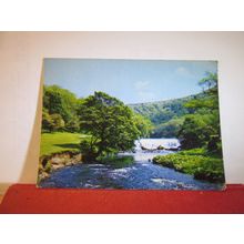 WATERFALL, MONSAL DALE, DERBYSHIRE used vintage postcard by A W Bourne 1970 pm =