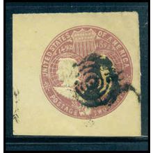 Used U349 2c Columbus and Liberty Fine Cut Square TIII WA2912