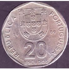 1989 Portugal 20 Escudos Coin