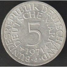 1971 J Germany 5 Mark Silver Coin