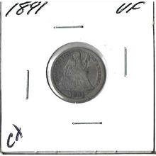 1891 US Seated Liberty Dime VF