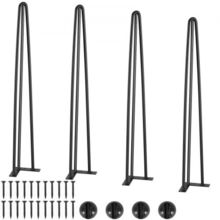 Hairpin Table Legs 28", Set of 4 Desk Legs 900lbs Load Capacity, Hairpin Des...
