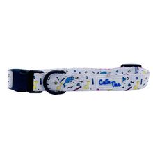 Cutie Ties Fun Design Dog Collar Small Dino Doggy White