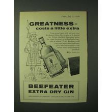 1960 Beefeater Gin Ad - Greatness - costs a little extra