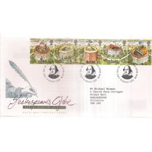 SHAKESPEARE'S GLOBE. 1995 official UK FDC. first day cover Stratford postmark =