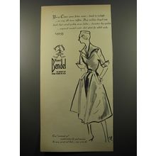 1950 Henri Bendel Young-Timers Dress Ad - Young-Timers grace festive scenes