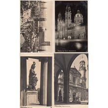 Munchen Bavaria At Night Aerial Theatinekirche 4x Postcard s