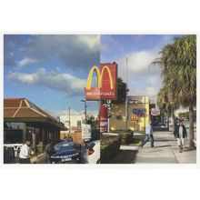 McDonalds London Restaurant vs MacDonalds Miami USA Postcard