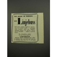 1954 Linjebuss Swedish Trans-European Bus Lines Ad - See more in Europe.