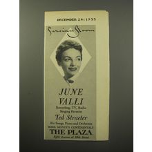 1955 The Plaza Hotel Advertisement - Persian Room June Valli