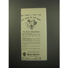 1955 Paul Stuart Shirts Ad - Gift shirt of the year! The Stuart Button-Down