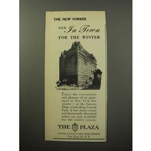 1955 The Plaza Hotel Ad - Live in town for the winter
