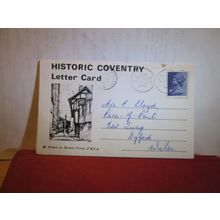 HISTORIC COVENTRY by Robert Overy used LETTER card 1979 pm =