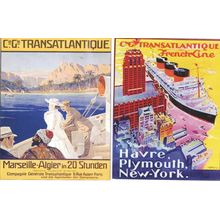 MARITIME ADVERTISING CLE GLE TRANS ATLA. 2 POSTCARDS PUBL. BY LARKFIELDPOSTCARDS