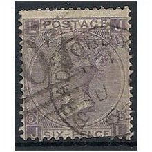 1865 SG97 6d Lilac Plate 5 Watermark EMBLEMS Good Used "J:"..