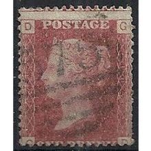 1858 SG43 1d Red Plate 103 Good/Fine Used Check Letters "GD".