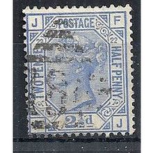 1881 SG157 2 1/2d Blue Plate 22 Good/Fine Used Check Letters "FJ".