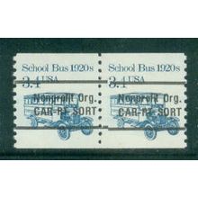2123a 3.4c School Bus Very Fine MNH Dry Gum Gap Pair PreCnx W0328