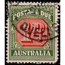 Australia 1958 Postage Due 1D Used Stamp No. wmk