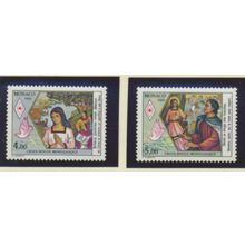 Monaco Stamps Scott #1643 To 1644, Mint Never Hinged