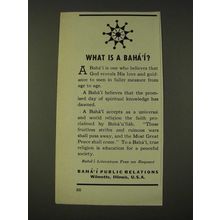 1948 Baha'i Public Relations Ad - What is a Baha'i