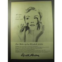 1950 Elizabeth Arden Eye Make-Up Ad - All eyes are on your eyes