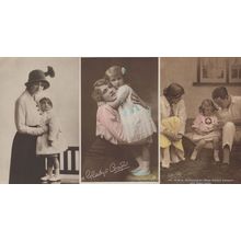 Gladys Cooper Dog & Children 3x Real Photo Old Postcard s